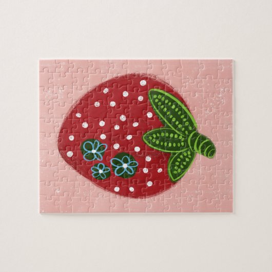 Gros Puzzle de fraise rouge (Horizontal)