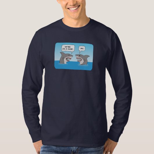 Gros requins blancs amusants dans le T-shirt océan (Devant)