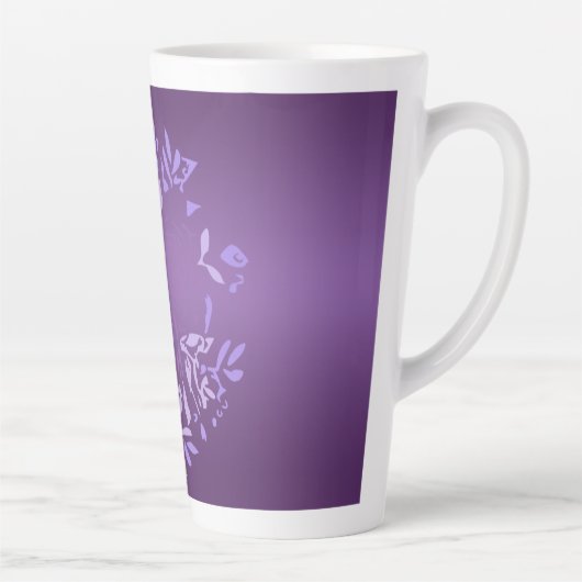 Gros Rose violet Latte Mug (Droite)