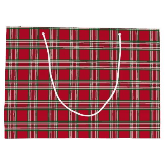 Gros sac cadeau de Noël Bow Red Plaid (Dos)