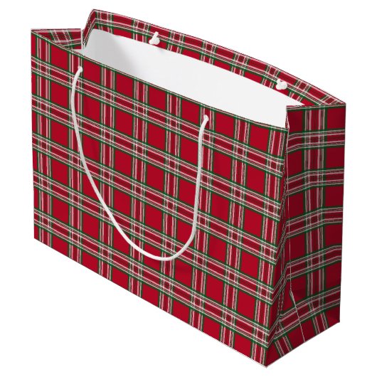 Gros sac cadeau de Noël Bow Red Plaid (Dos Angle)