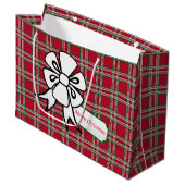 Gros sac cadeau de Noël Bow Red Plaid (Devant Angle)