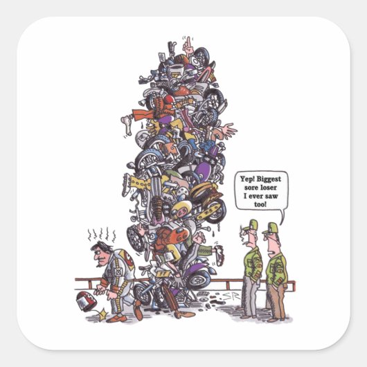 Gros Sore Loser gros autocollants carré (Devant)