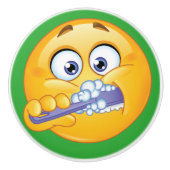 Gros sourire brossant dents bouton de tiroir - SRF (Devant)