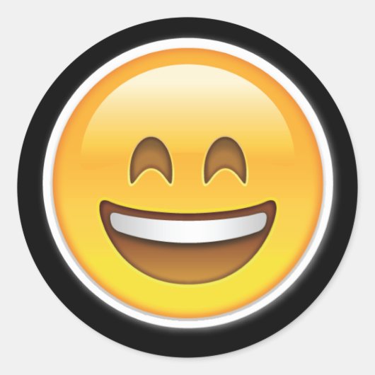 gros sourire heureux autocollants émoji (Devant)