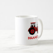 Gros tracteur agricole rouge avec votre nom Mug (Devant droit)