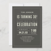 Gros type 30e anniversaire Invitations (Devant)