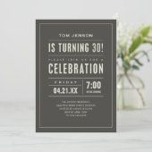 Gros type 30e anniversaire Invitations (Debout devant)
