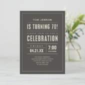 Gros type 70e anniversaire Invitations (Debout devant)