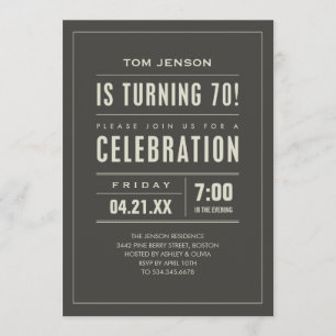 Gros type 70e anniversaire Invitations