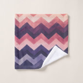 Gros violet et rose Chevron (Gant de toilette)