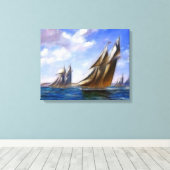 Gros voiliers en toile de mer enveloppée (Insitu (Plancher de Bois))