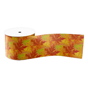 Grosgrain Ribbon-Autumn Leaves Grosgrain Lint