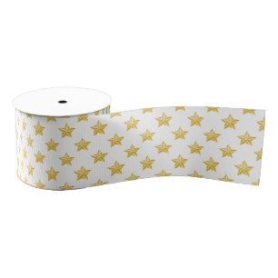 Grosgrain Ribbon-Gold Stars Lint