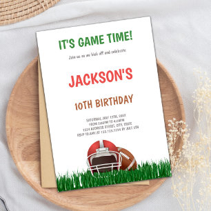 Gross Green Football Birthday Invitations Kaart