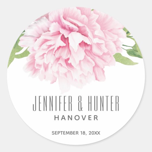 Grosse Aquarelle Rose Peony Floral | Sticker (Devant)