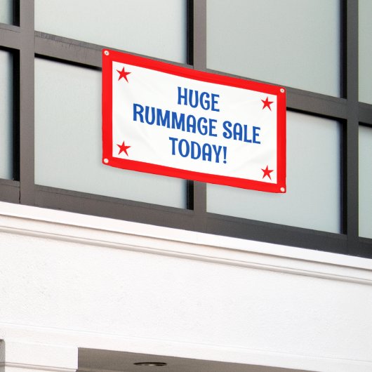 Grosse bannière de vente de rummage (Bâtiment extérieur)