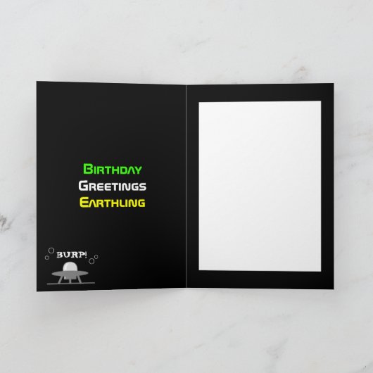 Grosse carte d'anniversaire étrangère d'invasion (Intérieur)