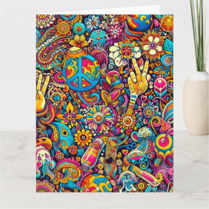 Grosse carte de voeux pliée des années 60