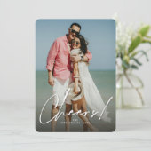 Grosse Cheval Blanc Script moderne Carte photo du  (Debout devant)