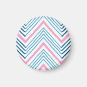 Grosse Chevron Zag en rose et Aqua Magnet (Devant)