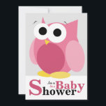 Grosse Chouette rose amusante Invitations de douch<br><div class="desc">Jolie invitation à la douche à deux côtés avec une grande chouette rose illustrée à l'avant et les détails de la douche à l'arrière. Autres produits correspondants disponibles sur demande.</div>