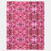 Grosse couverture en polaire Feuilles roses (Devant)