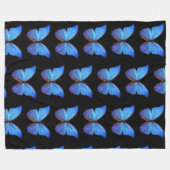 Grosse couverture en polaire Papillons bleus/Noir (Devant (Horizontal))