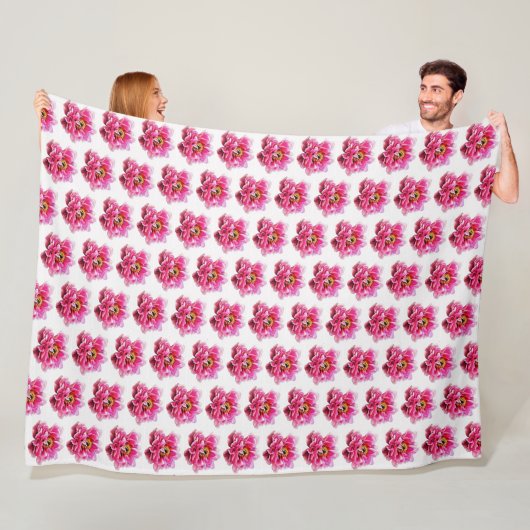 Grosse couverture en polaire Peonies roses (En situation)