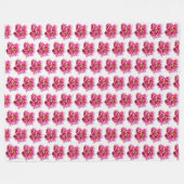 Grosse couverture en polaire Peonies roses (Devant (Horizontal))