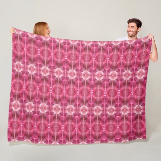 Grosse couverture en polaire rose Lotus Abstrait (En situation)