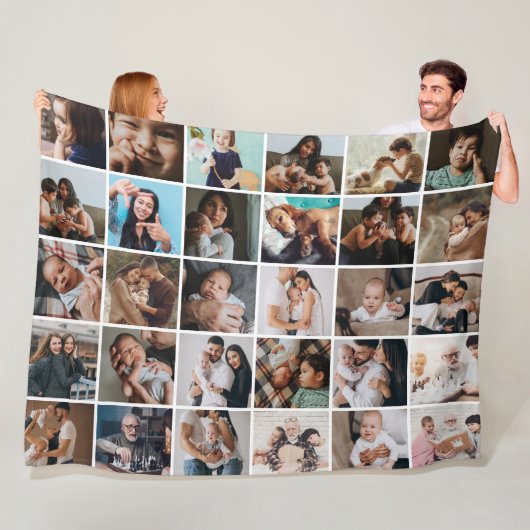 Grosse couverture moderne en polaire avec collage (En situation)