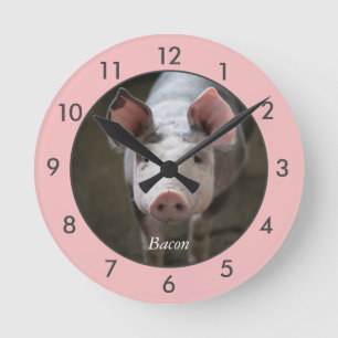 Grosse horloge de porc personnalisée