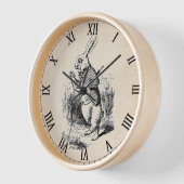 Grosse horloge ronde de lapin blanc (Angle)