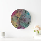 Grosse horloge ronde "Pink and Greens" Inkblots (Maison)