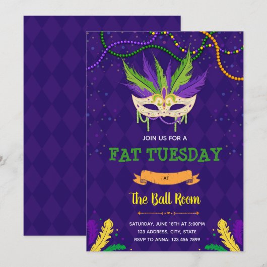 Grosse invitation de partie de mardi (Devant / Derrière)