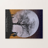 Grosse Lune, Coucher de soleil foncé - Puzzle (Horizontal)