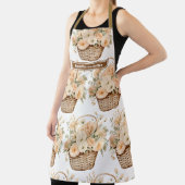 Grosse Pêche Fille Panier Floral Imprimer Tablier (Insitu)