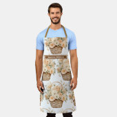 Grosse Pêche Fille Panier Floral Imprimer Tablier (Porté)