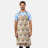 Grosse Pêche Fille Panier Floral Imprimer Tablier (Porté)