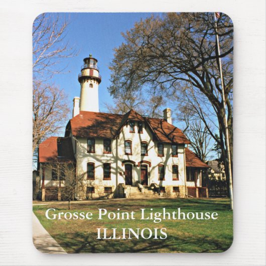 Grosse Point Lighthouse, Illinois Mousepad Muismat (Voorkant)