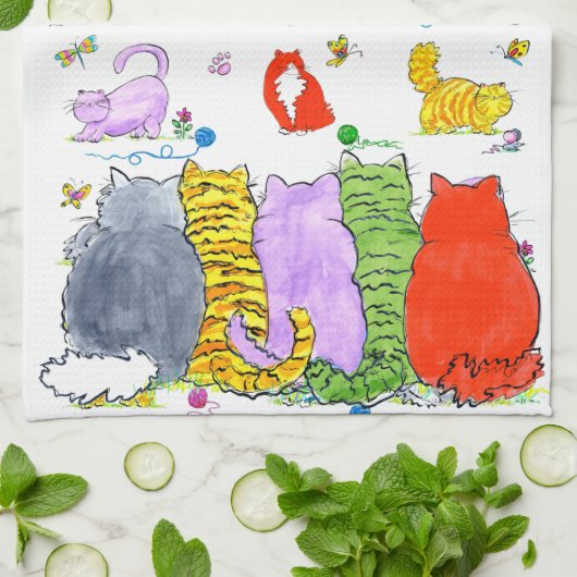 Grosse serviette de Chat-cuisine (Plié)