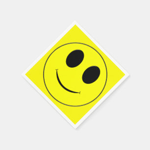Grosse Serviette De Cocktail Jaune En Papier Smile