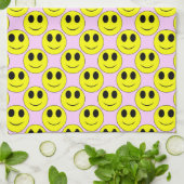 Grosse Serviette de cuisine pâle Allover jaune (Plié)