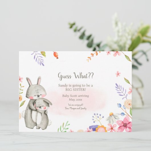 Grosse Soeur Faire-part de grossesse (Debout devant)