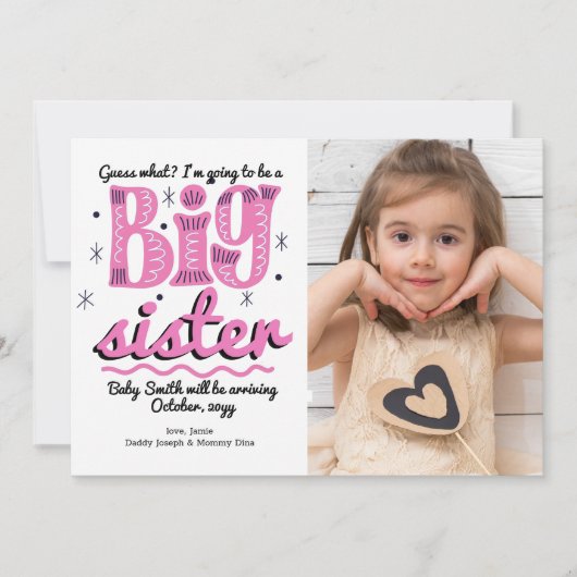 Grosse Soeur Faire-part de grossesse (Devant)