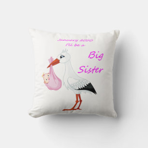 Grosse Soeur Jeter Oreiller Baby Stork Janvier 202