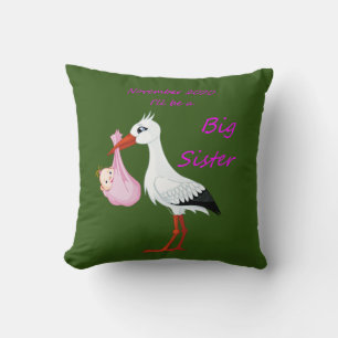 Grosse Soeur Jeter Oreiller Baby Stork Novembre 20