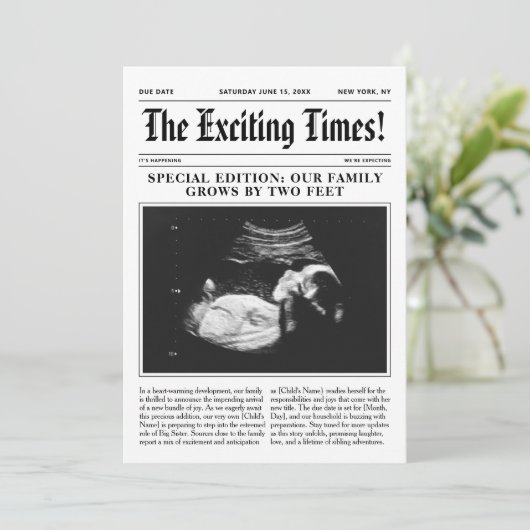 Grosse soeur, journal de Faire-part de grossesse (Debout devant)