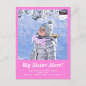  Grosse Soeur Photo Grossesse Faire-part rose (Devant)